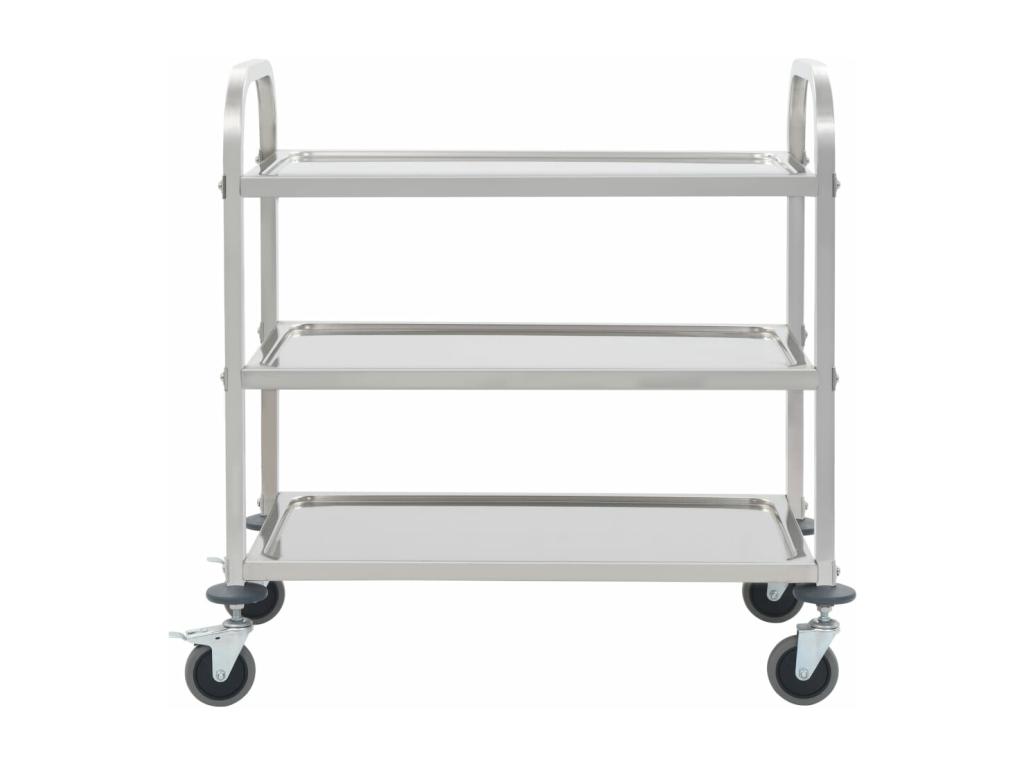 Carrito de cocina de 3 alturas 95x45x83,5 cm acero inoxidable