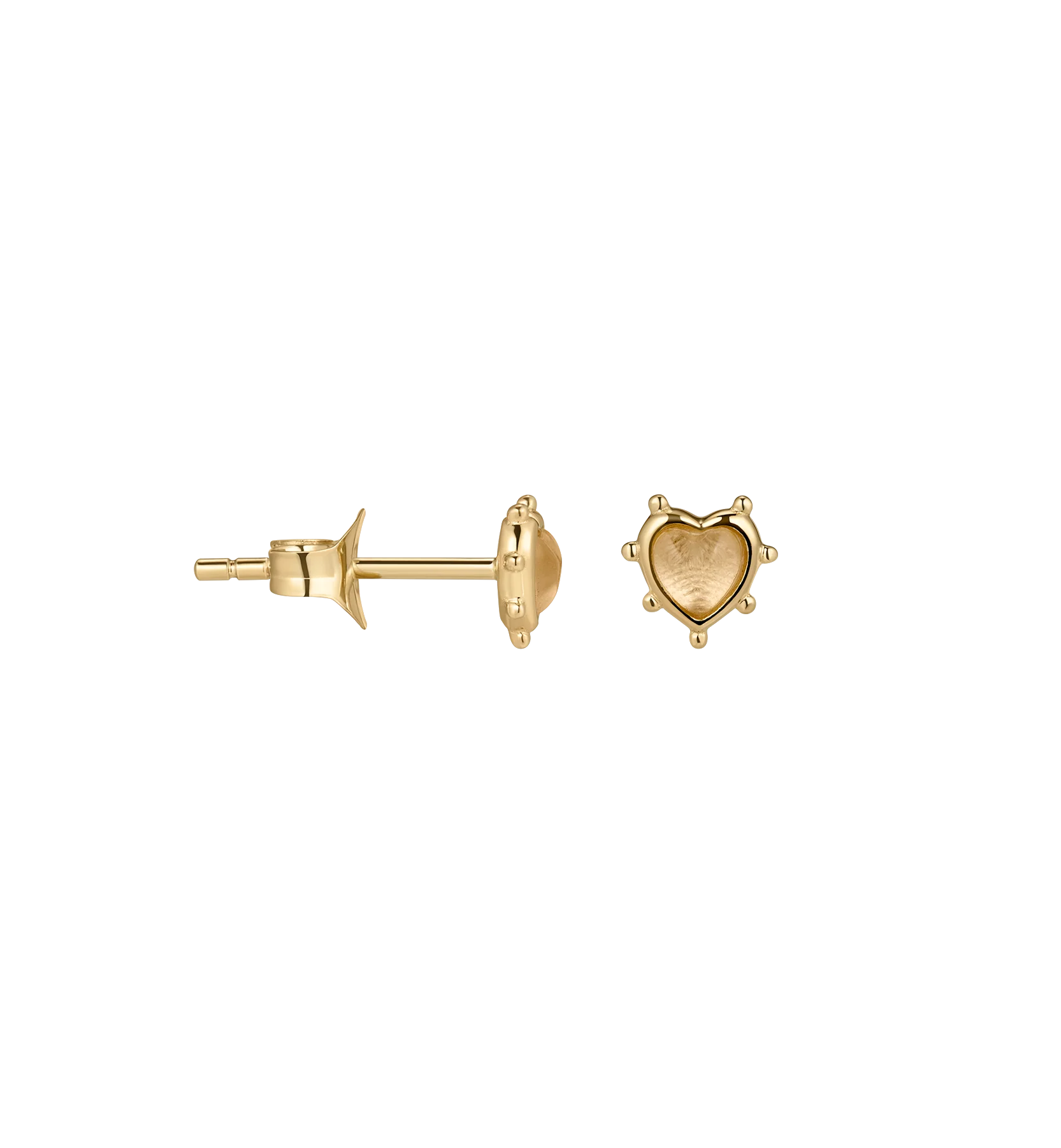 Single Loving Hollow Stud Earring 14K