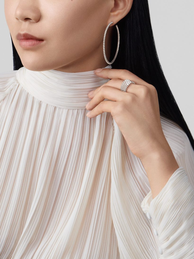 Replicate Perlée pearls of gold hoop earrings, large model(1:1 replica) - Original Replica Club