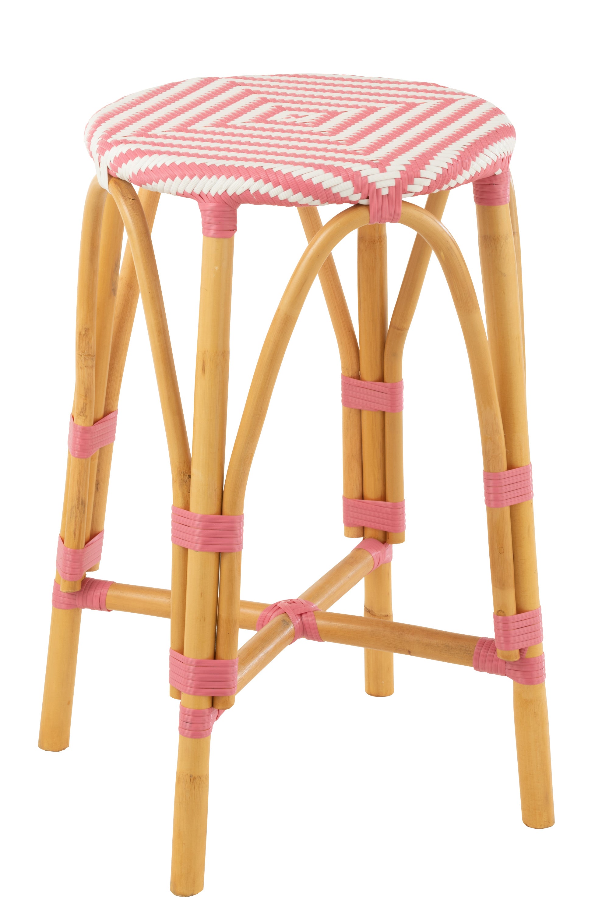 J-Line barkruk Live - rotan kunststof - naturel roze