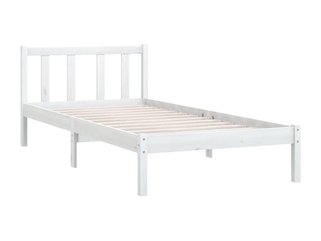 Mueblescolor cama madera maciza de pino individual 90x190 cm Blanco