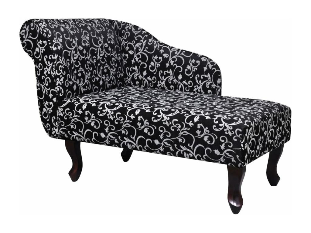 Sillón de tela en blanco y negro