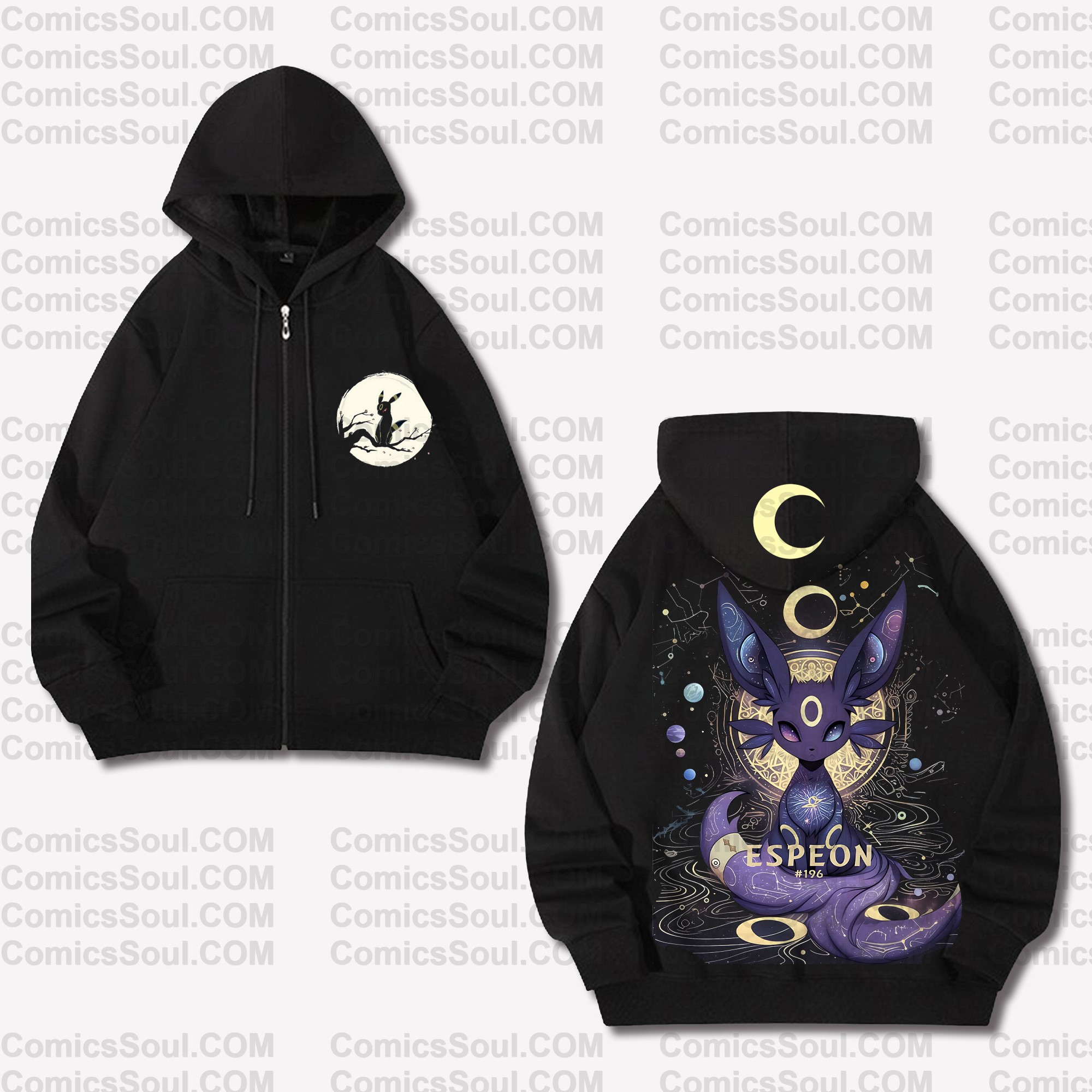 (Pokemon)Unisex Graphic Streetwear Vintage Zipper Cardigan Plush Hoodie