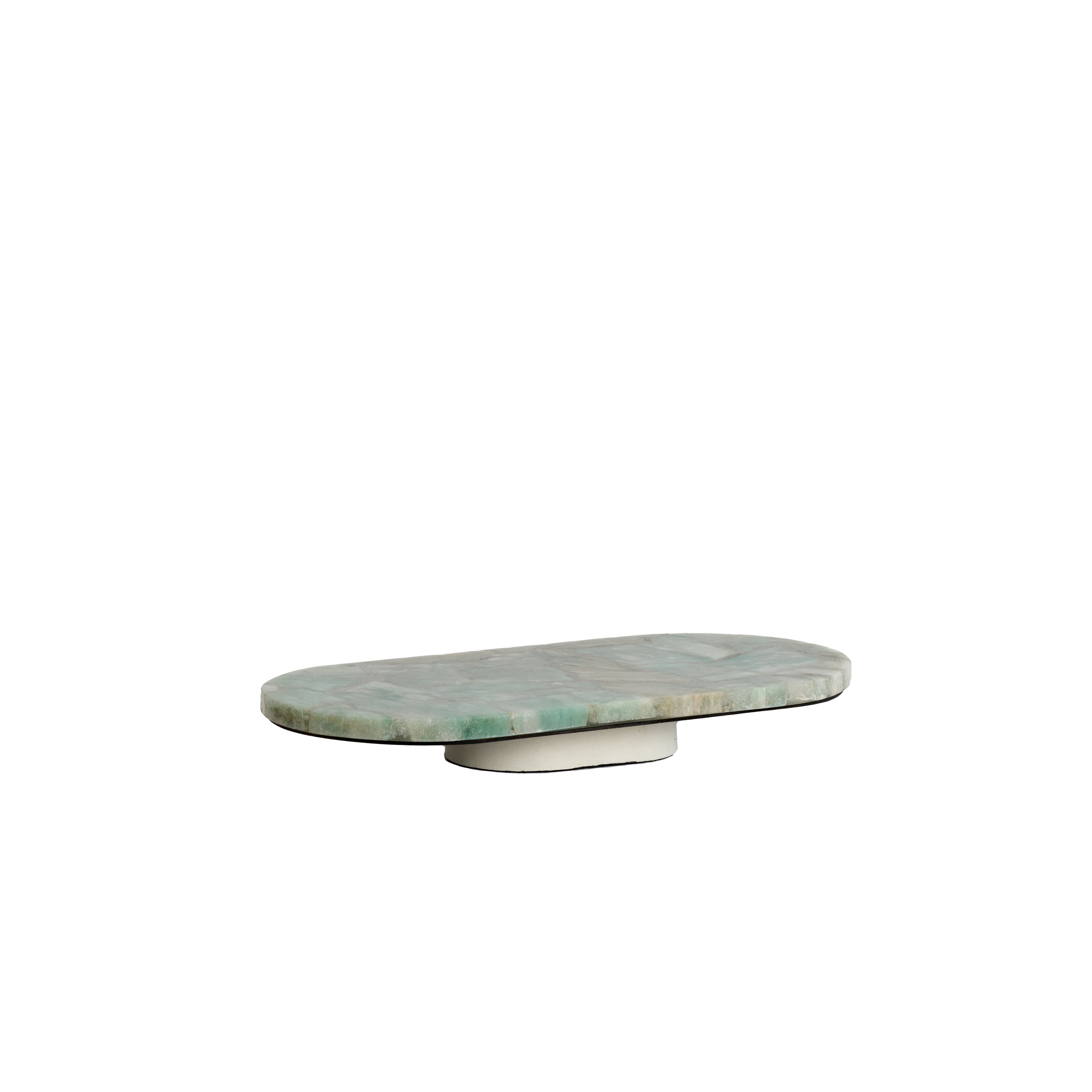 Light&living Schaal op voet 50x24x6 cm BELO groen agaat+crème