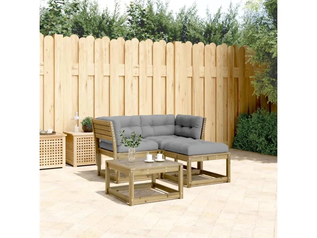 Set de sofás jardín 3 pzas con cojines Francomuebleses impregnada