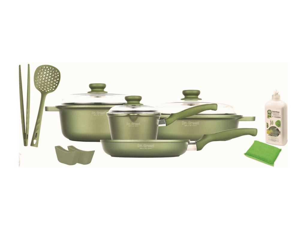 Batería de Cocina GreenStone, Verde, 36x36x8,5 cm, Risolì