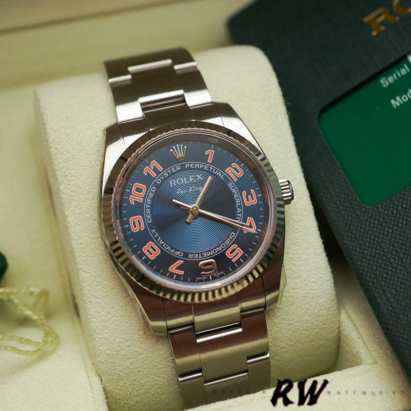 Rolex Oyster Perpetual Air-King 114234 Blue Dial Stainless Steel Oyster 34mm Unisex replica watch