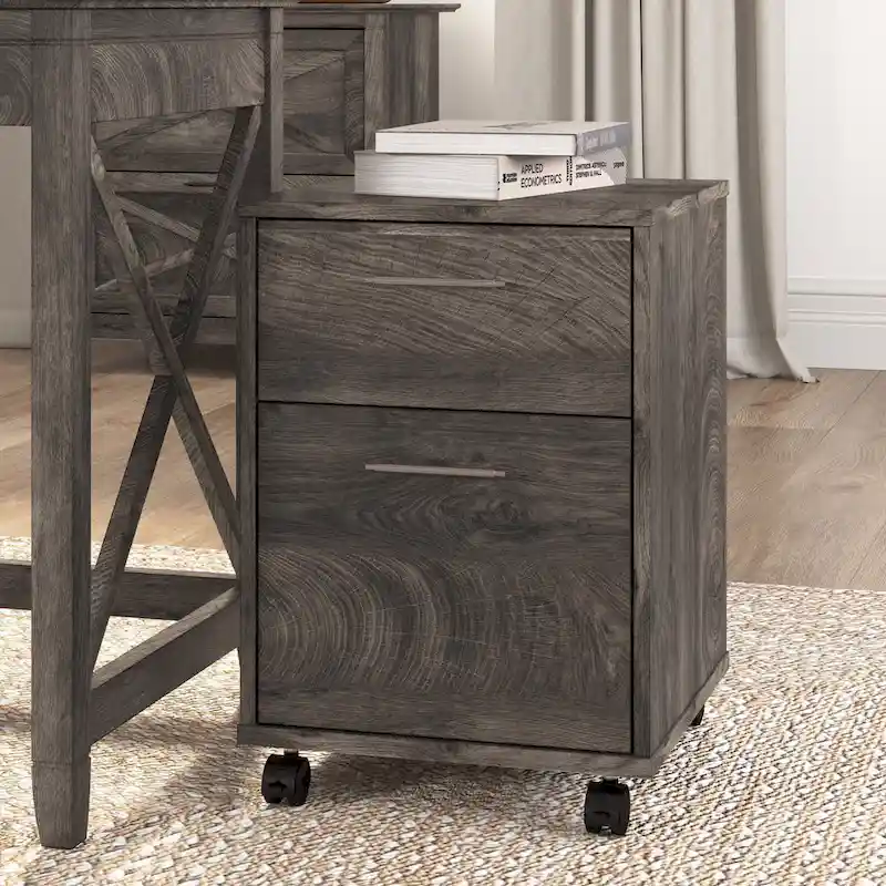 Bush Furniture Key West Mobile File Cabinet with 2 Drawers
