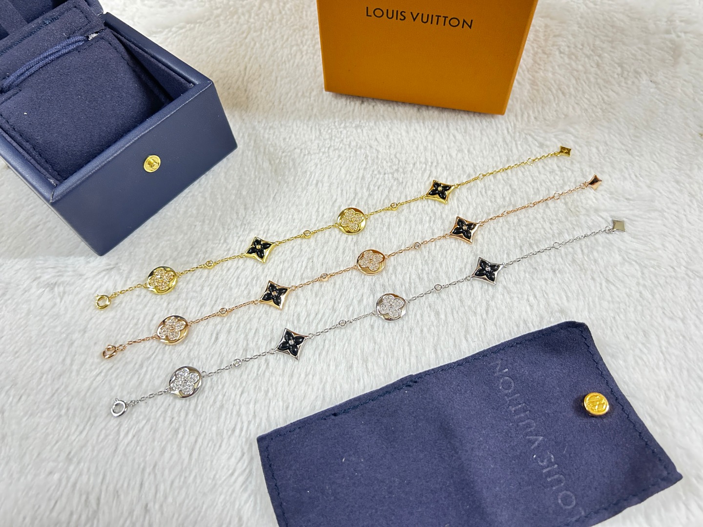 Louis Vuitton Black Carnelian Color Blossom BB Multi-Motifs Bracelet - Original Replica Club