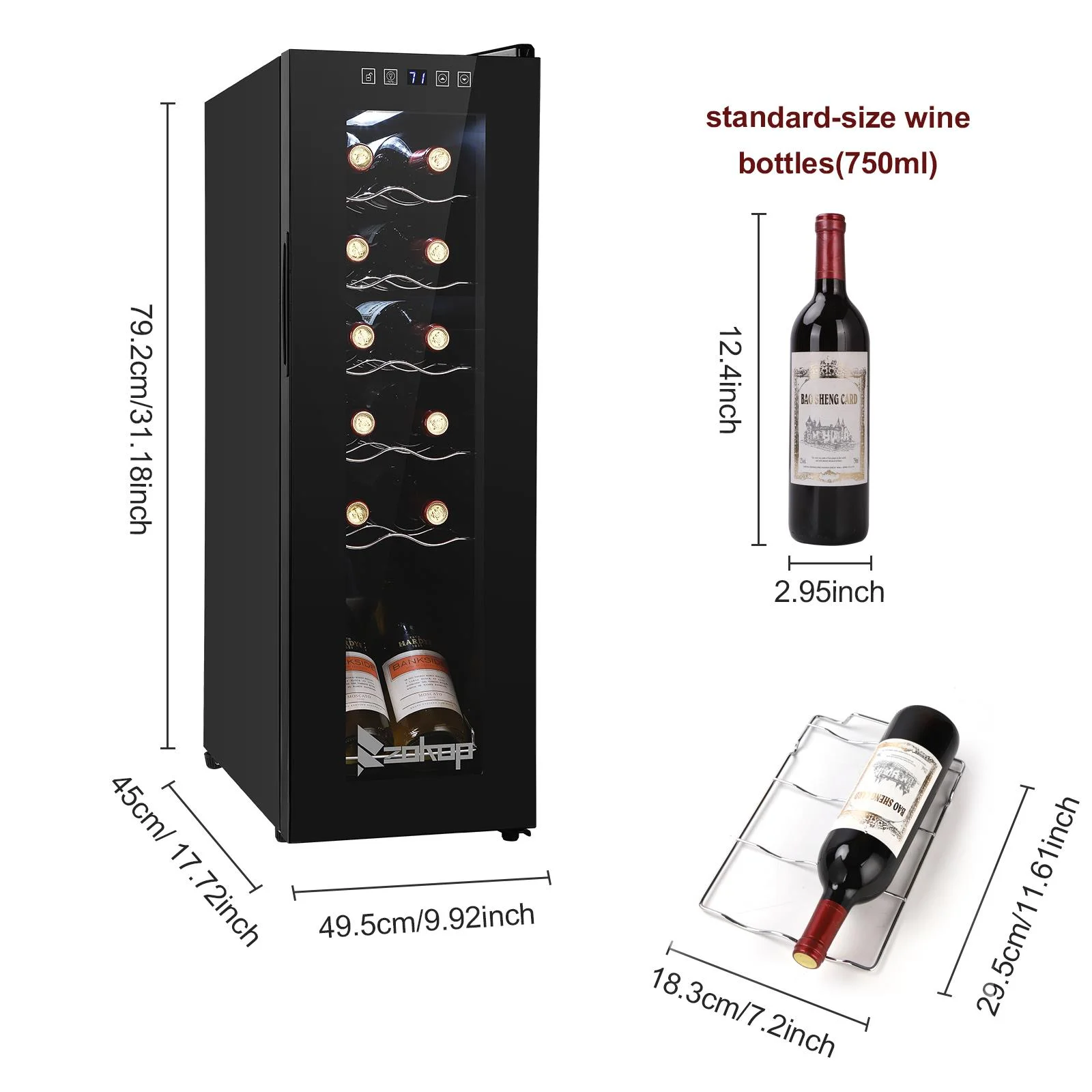 Ktaxon 18 Bottle Compressor Wine Cooler Freestanding Wine Fridge, Fast Cooling, Low Noise - Image 14