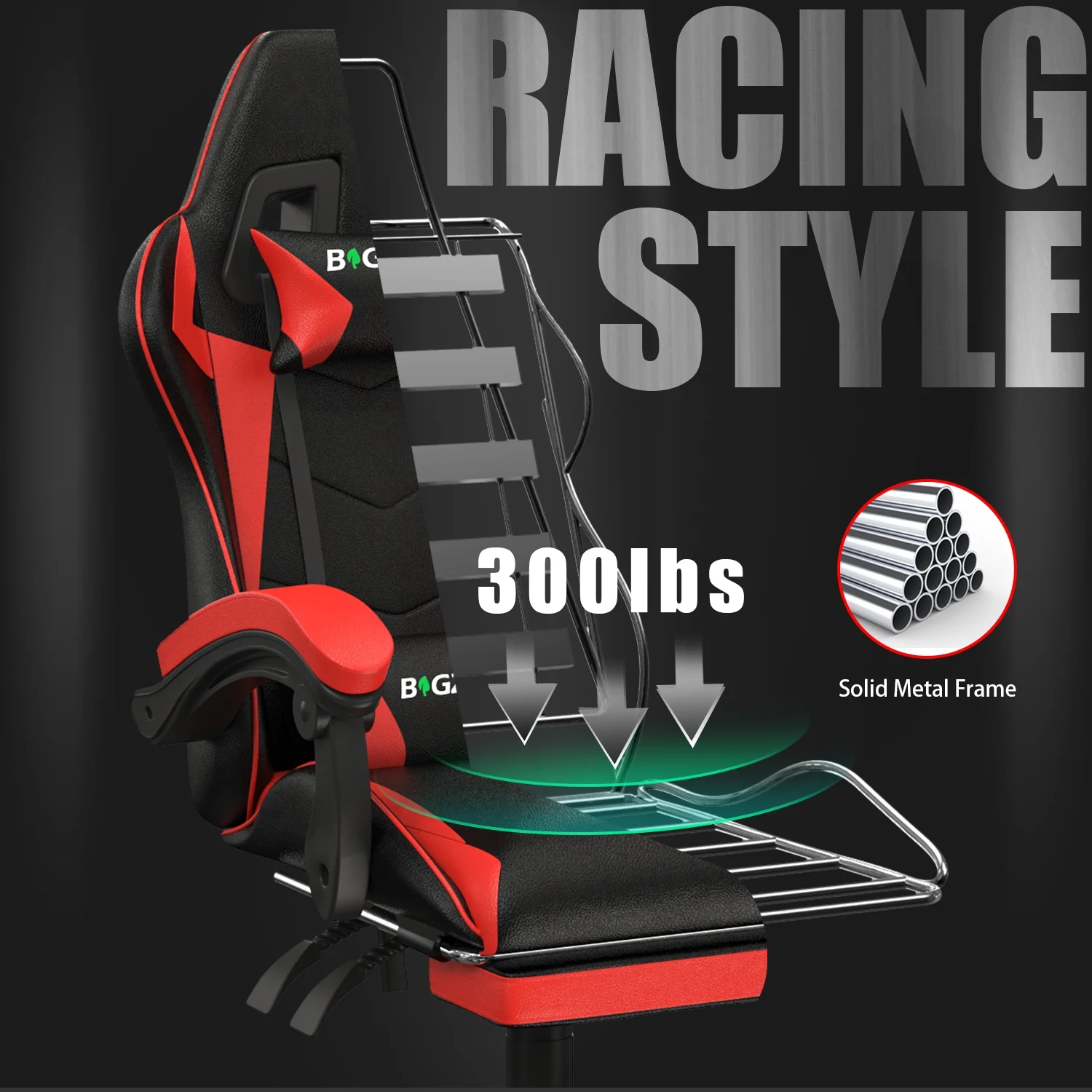 Bigzzia Gaming Chair Office Chair, Ergonomic Game Chair with Height Adjustable Headrest and Lumbar Support for Adults Teens, Black & White - Image 68