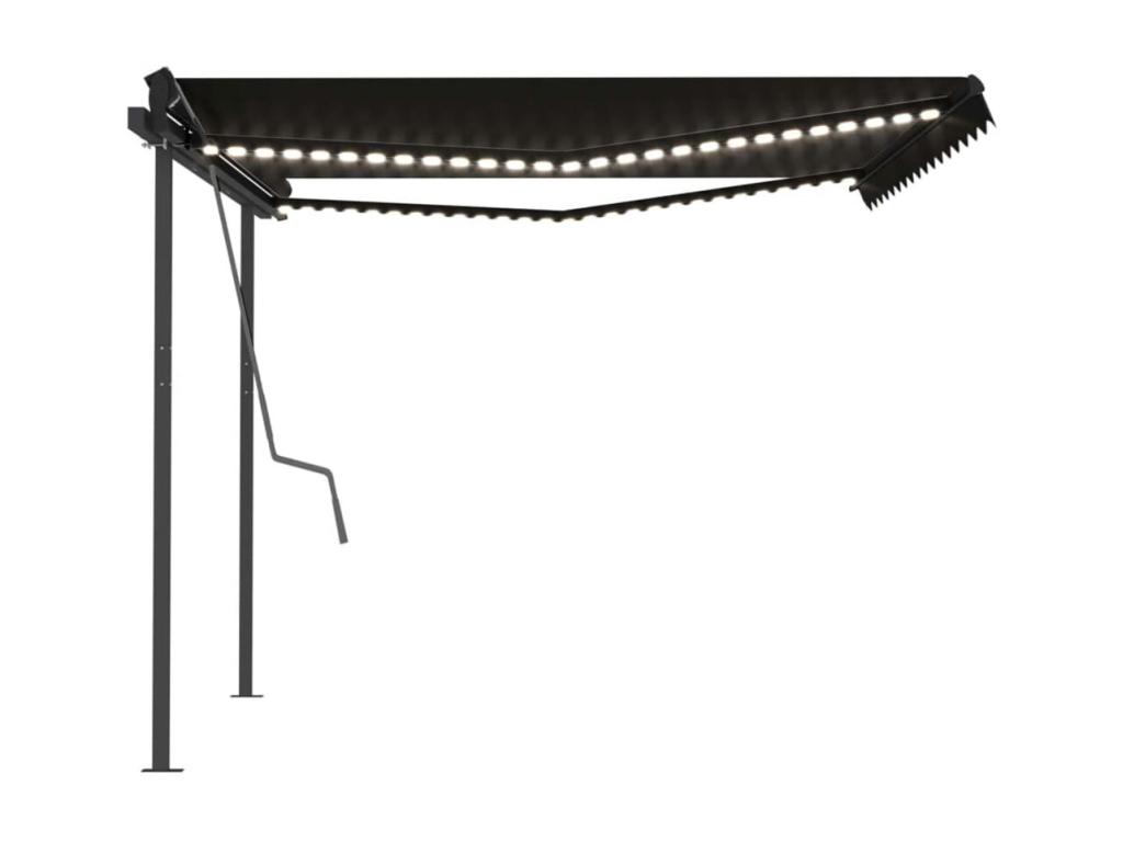 Toldo retráctil con LED 4x3,5 Antracita