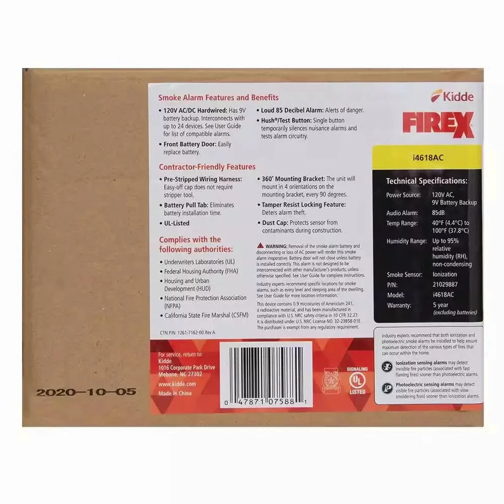 Firex Hardwired Ionization Smoke Detector 4-Pack - i4618 - Image 5 Firex Hardwired Ionization Smoke Detector 4-Pack - i4618 - Image 5