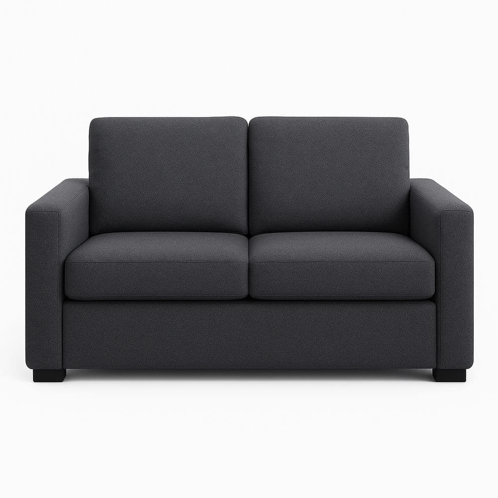 Sofá de dos plazas Gris Tela 160x90x85cm Moderno Rectangular