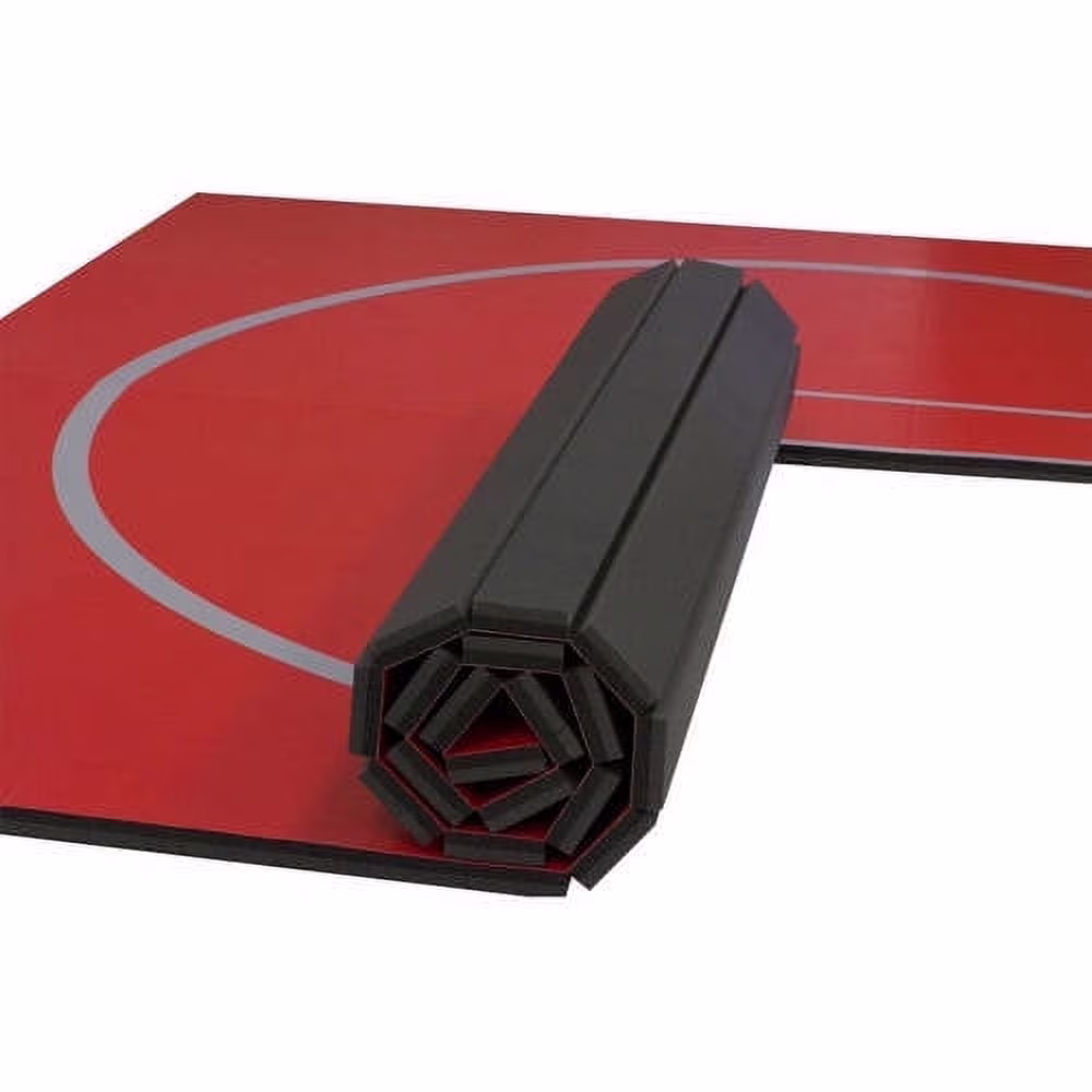Dollamur 10'x10' Wrestling Mat, Black, Gymnastics, with Circles - Image 6