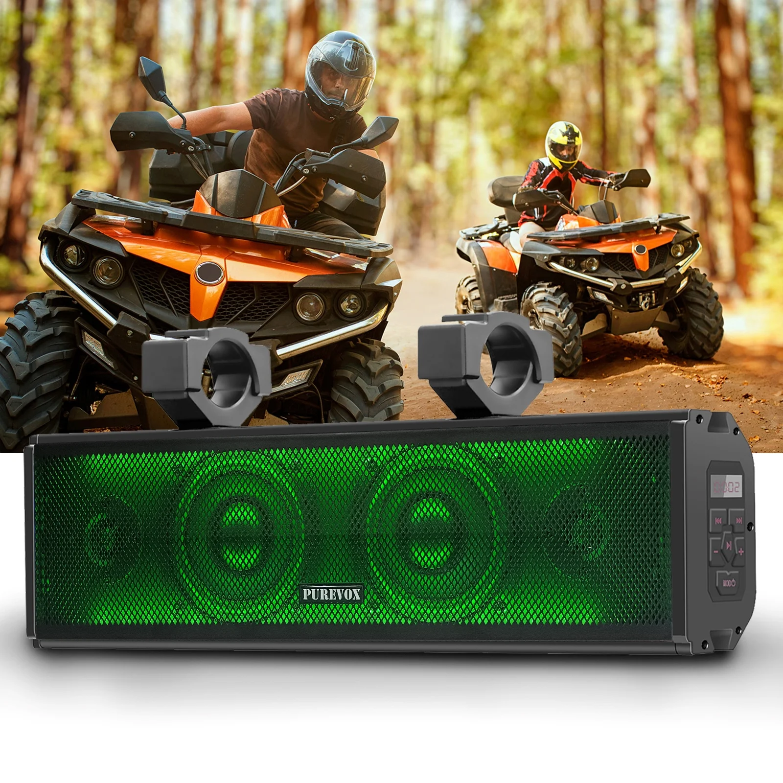 PUREVOX UTV Sound Bar 17 inch Waterproof Soundbar Bluetooth LED Lighting 400W Power 4" Full Range Speaker - Image 6