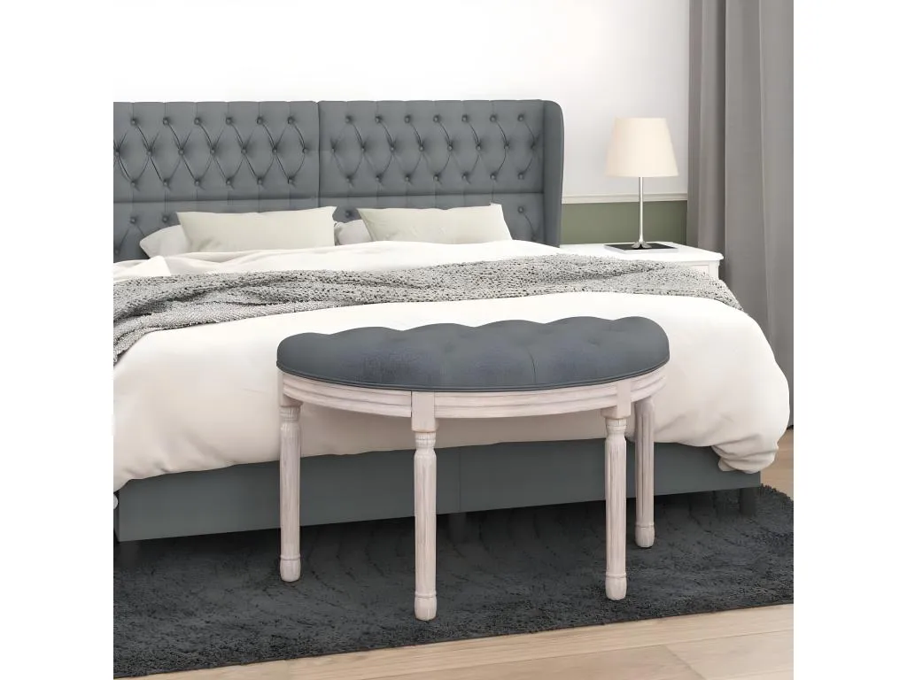 Banco de tela gris oscuro 81,5x41x49 cm cómodo y elegante eek1736855