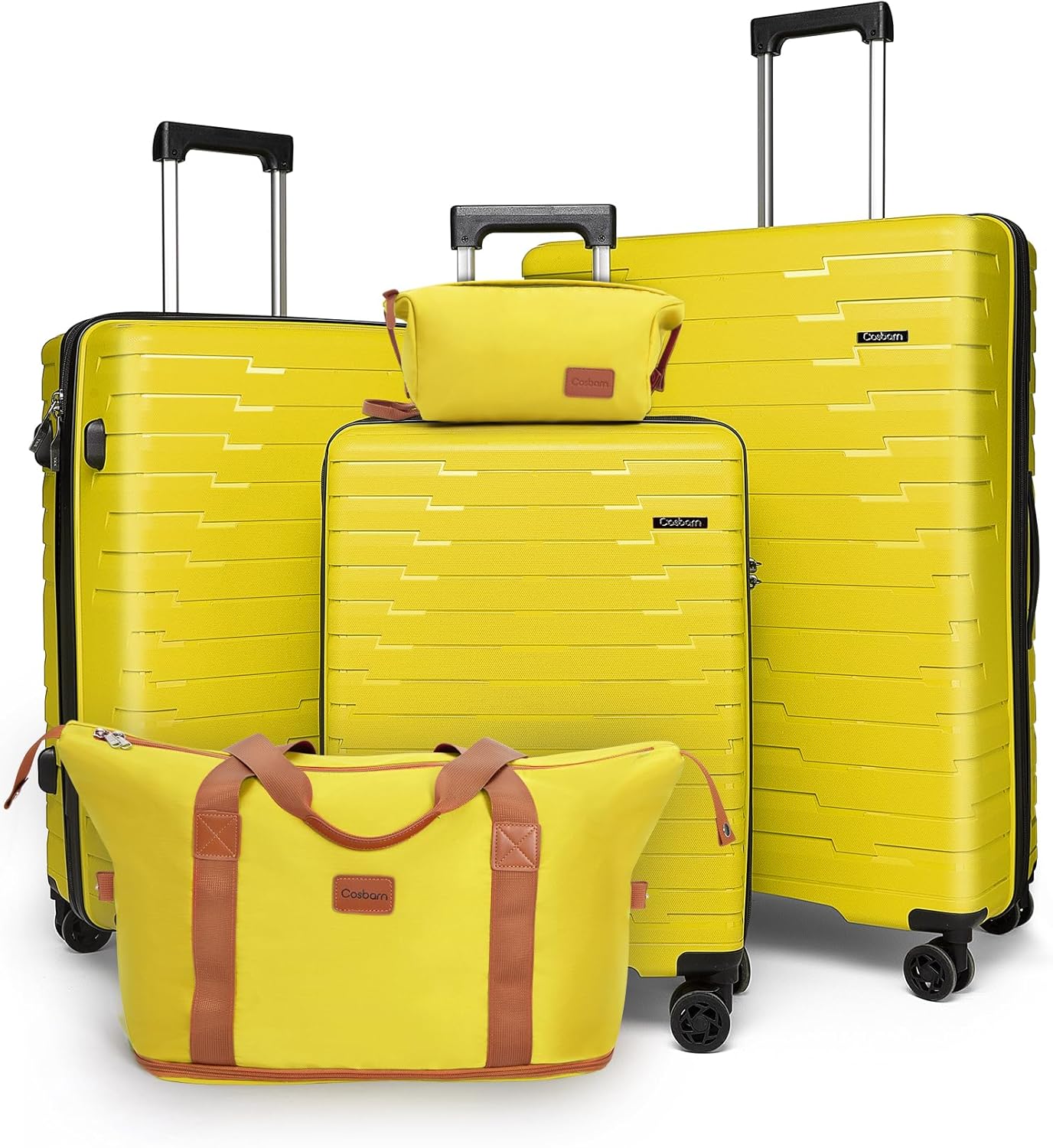 5-piece luggage set with wheels, ABS hardshell suitcase with spinner wheels