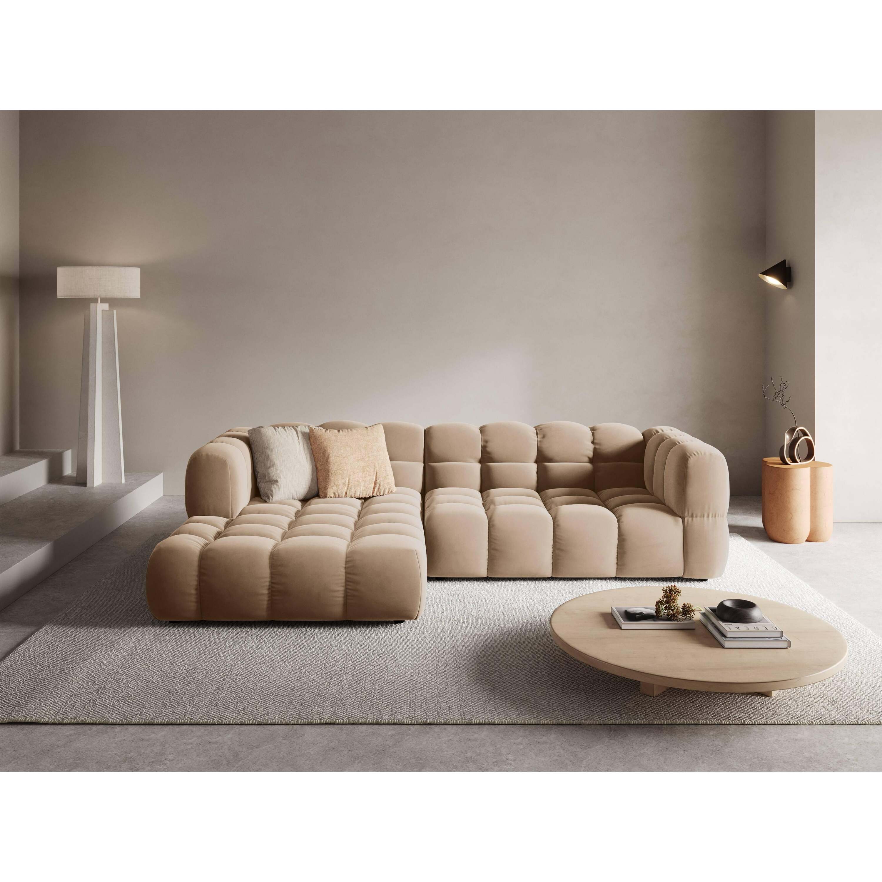 Cosmopolitan Design Sky 3,5-zits Hoekbank Links - Zandkleurig