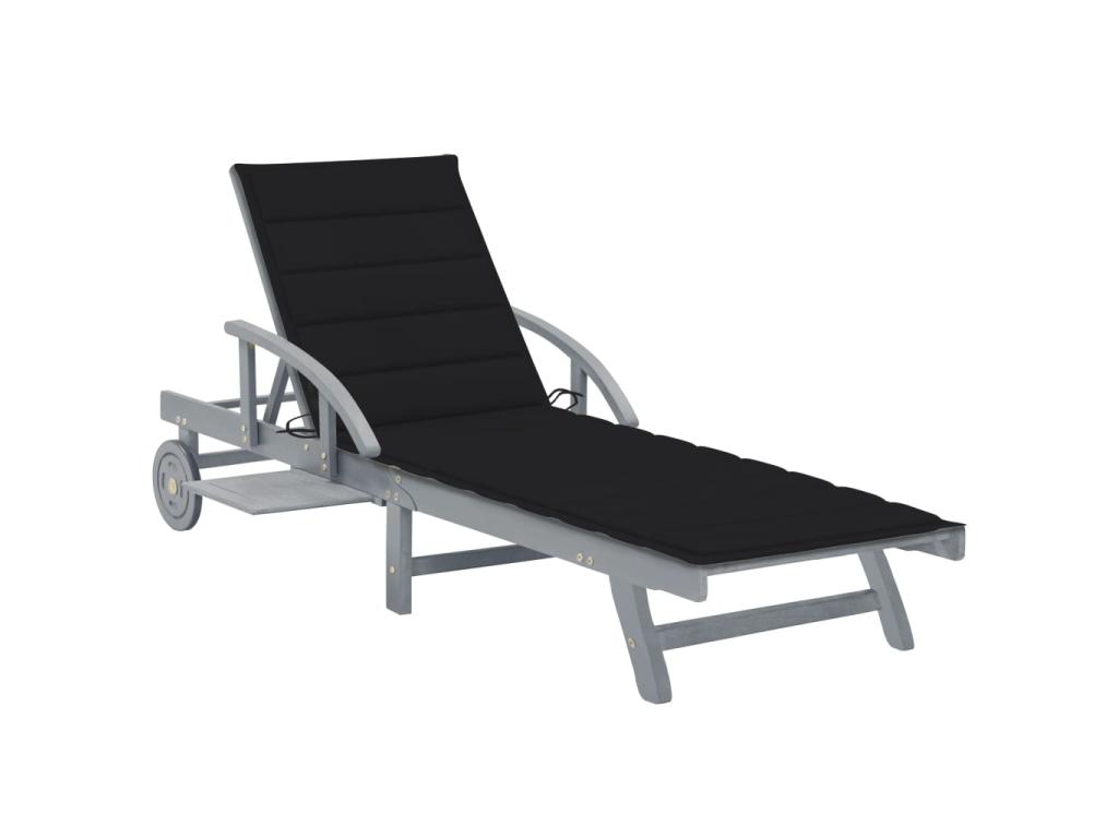 Sillón de jardín con cojín Madera maciza de acacia