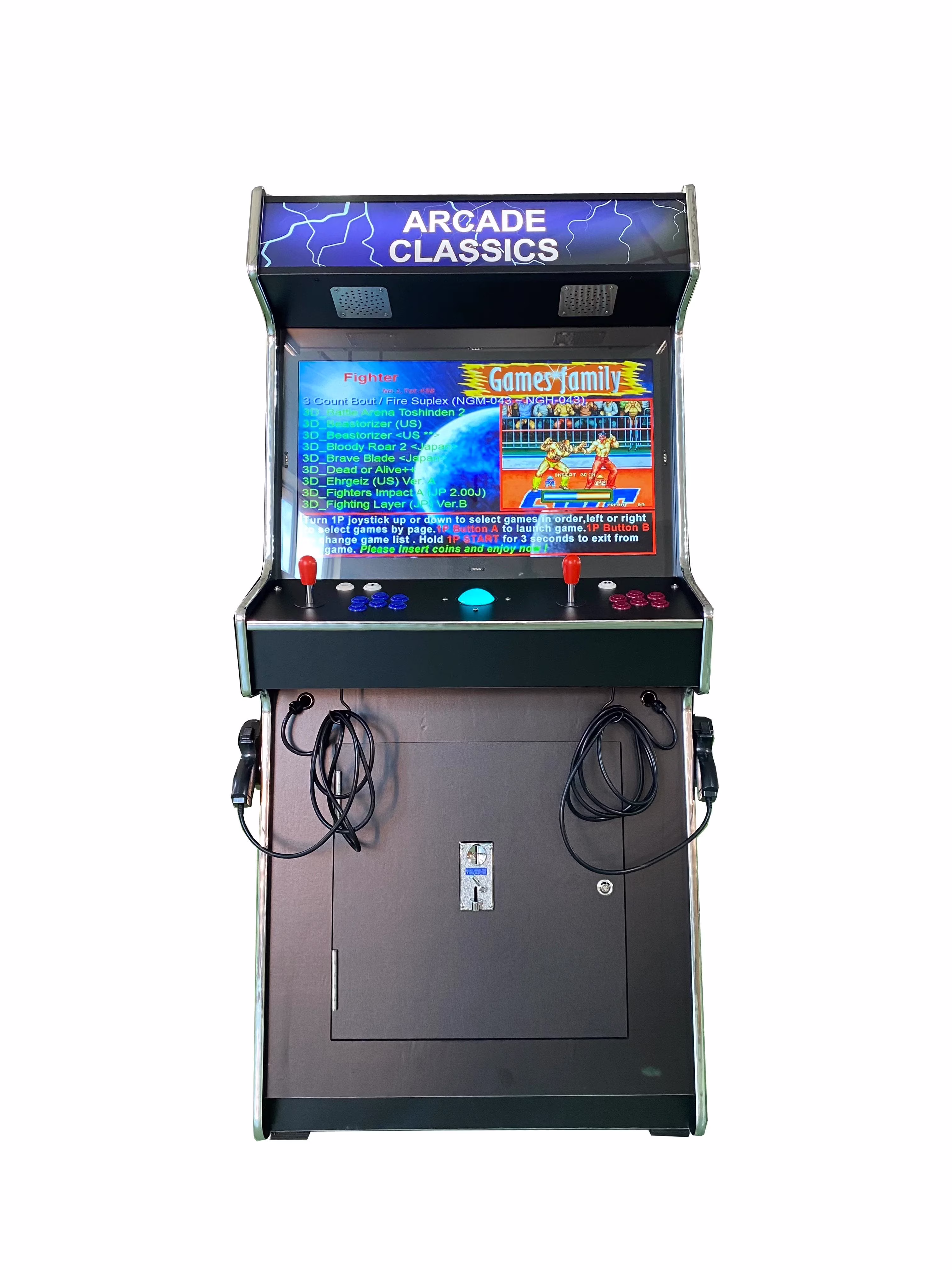 2 PLAYER STANDUP Arcade Machine with 2 Shooting Guns 4600 Games Multi - Cade Upright Retro Cabinet Black