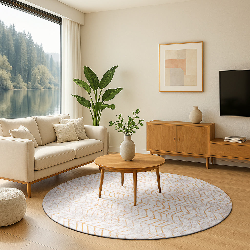 Louis de Poortere Jacob's Ladder Vloerkleed Ø 240 cm - Central Yellow