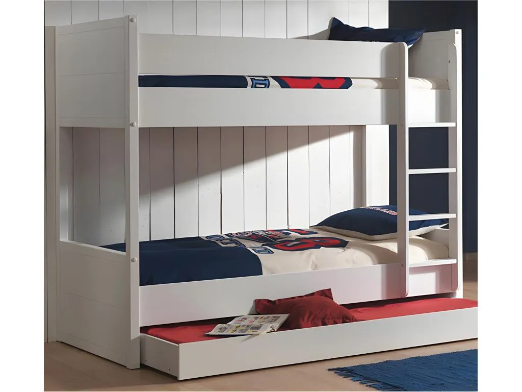 Litera 90x200 con somier Decopractico - Blanco TYNZ10326