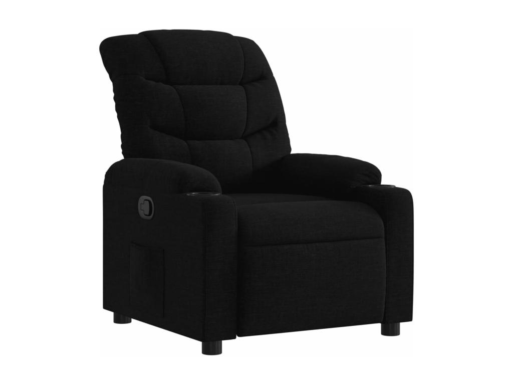 Sillón reclinable de tela negro