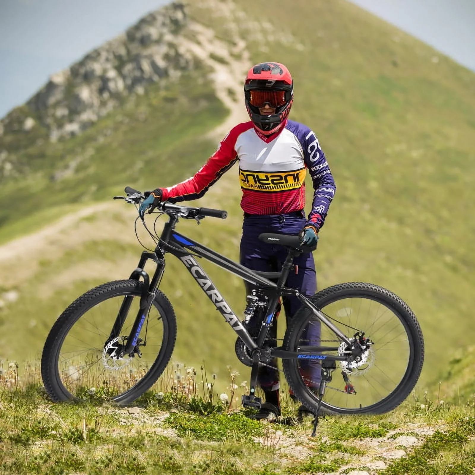 A2760 27.5 Inch Full Suspension Mountain Bike, Front and Rear Dual Shock Absorbers, Mechanical Disc Brakes, 21-Speed, Suitable for Men and Women, Ideal for Travel and Fitness Enthusiasts - Image 7