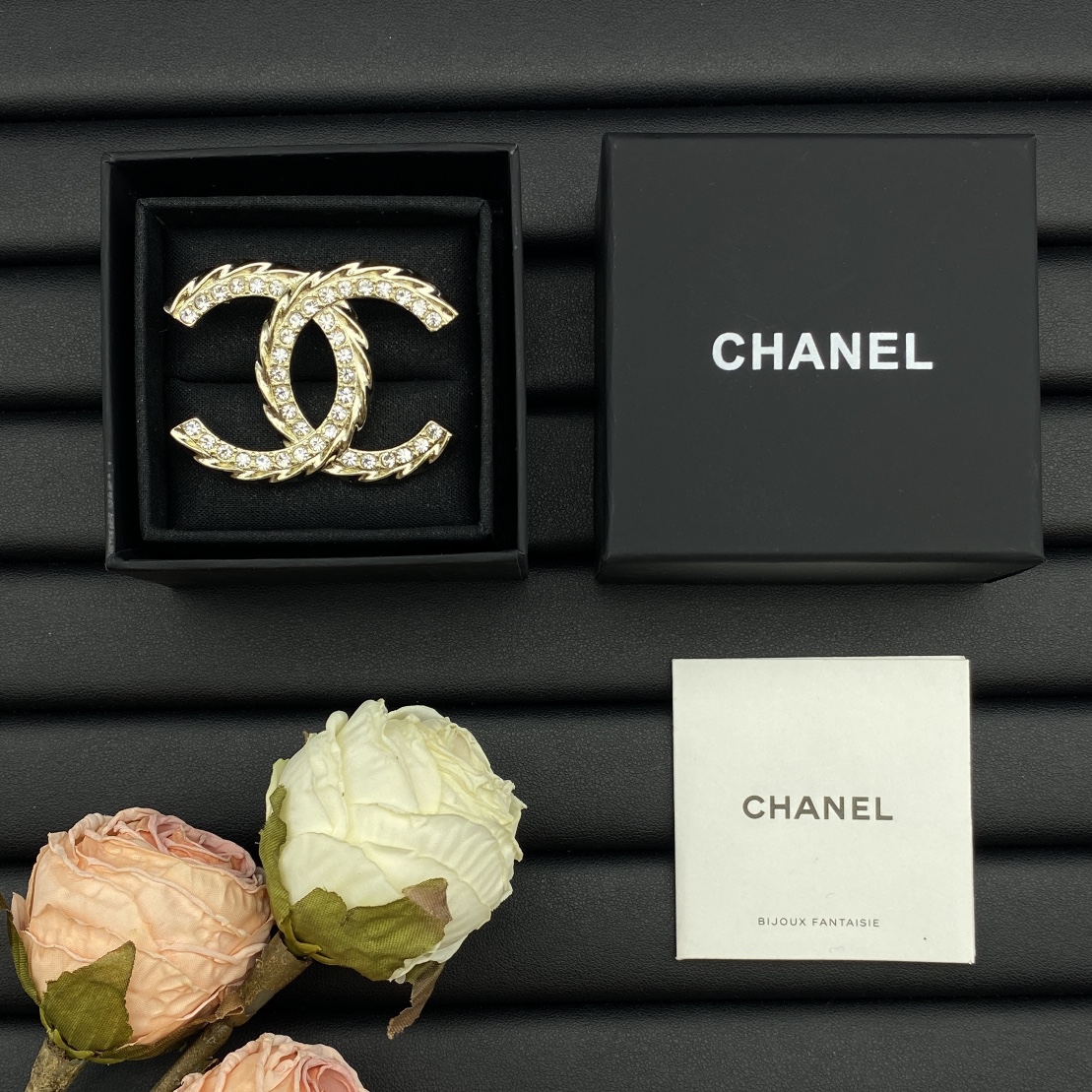 Chanel Light Gold Diamond CC Brooch - Original Replica Club