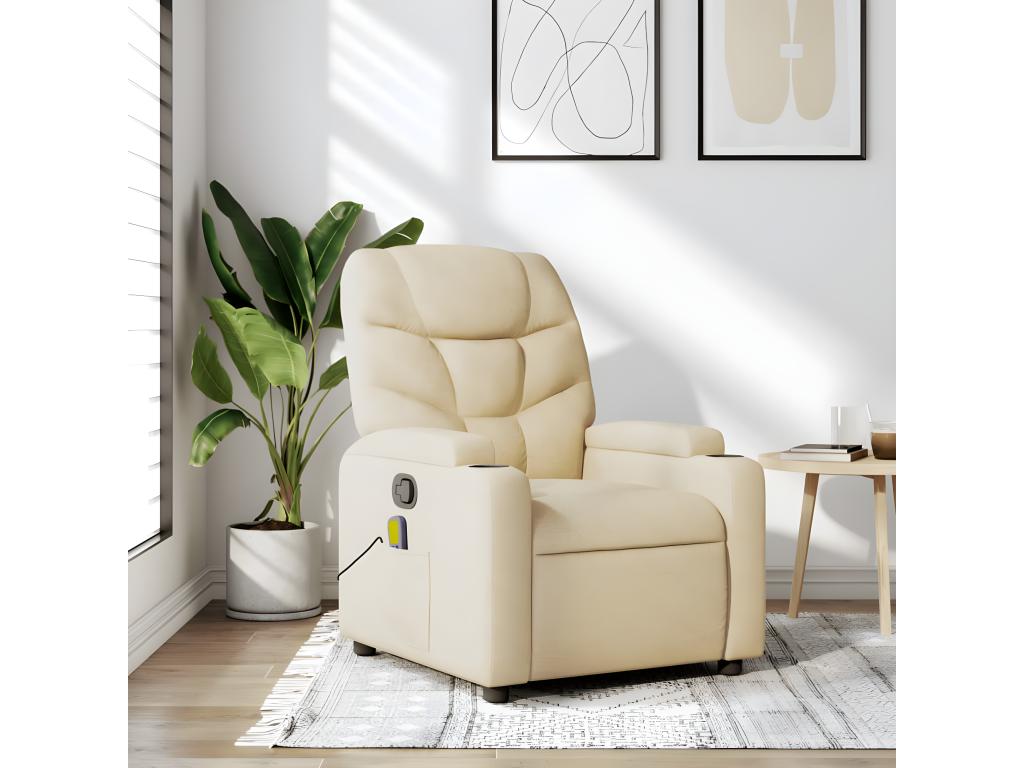Sillón de masaje reclinable de Nidolux color crema