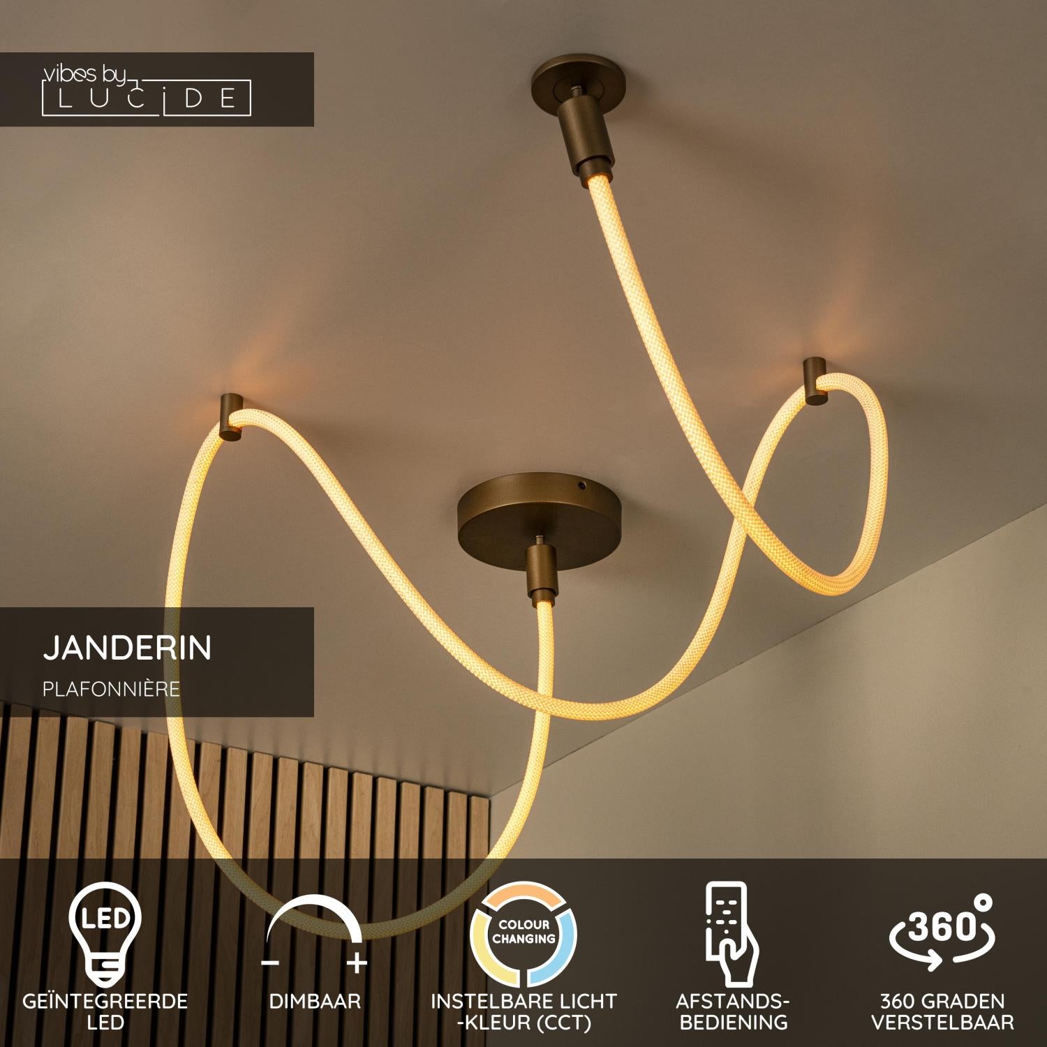 Lucide JANDERIN Plafonnière - Champagne kleur