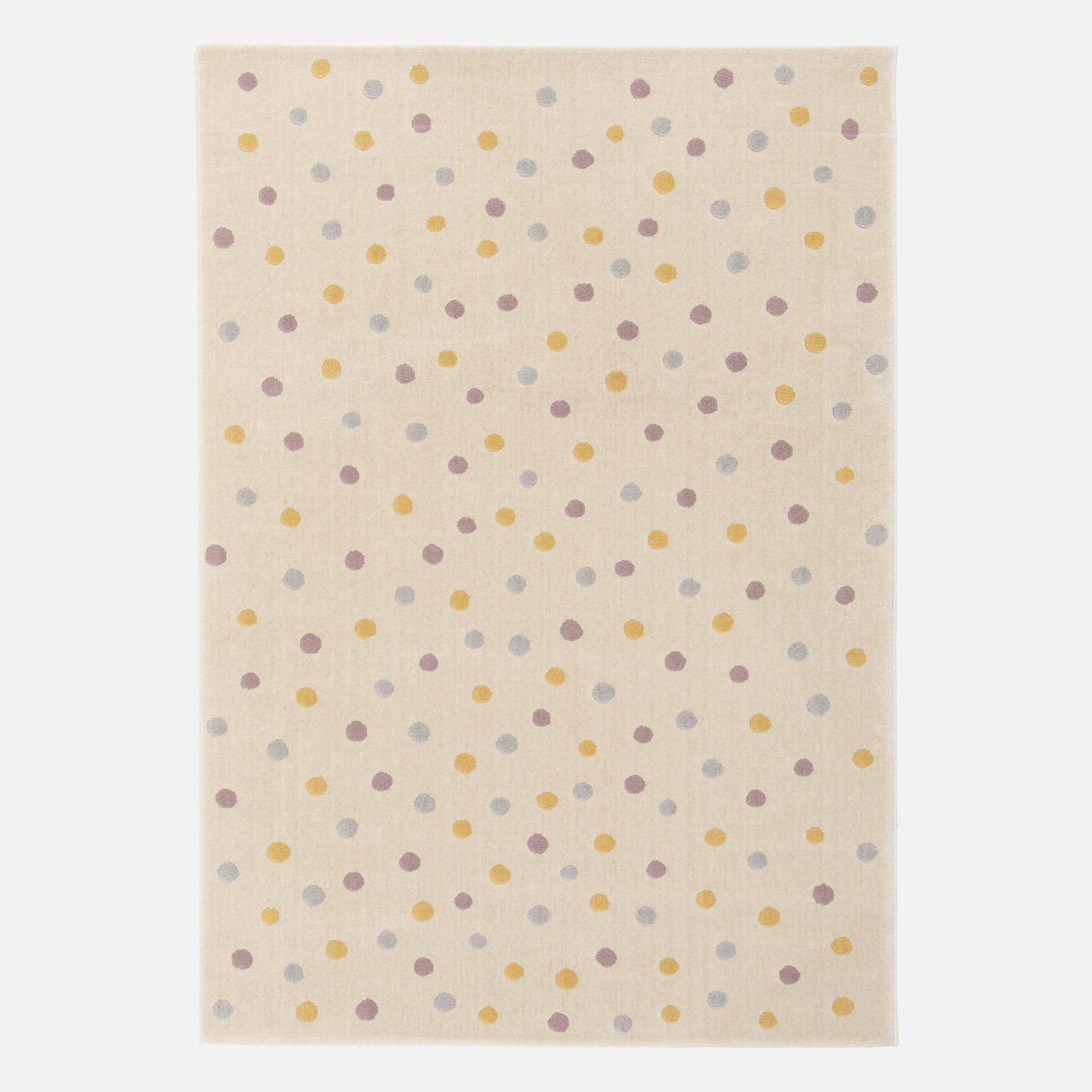 Hanna - Alfombra multicolor infantil con lunares grandes, 120cm