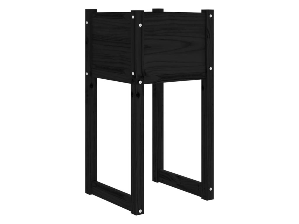 Decoratodo negro 40x40x81 cm Madera maciza de pino