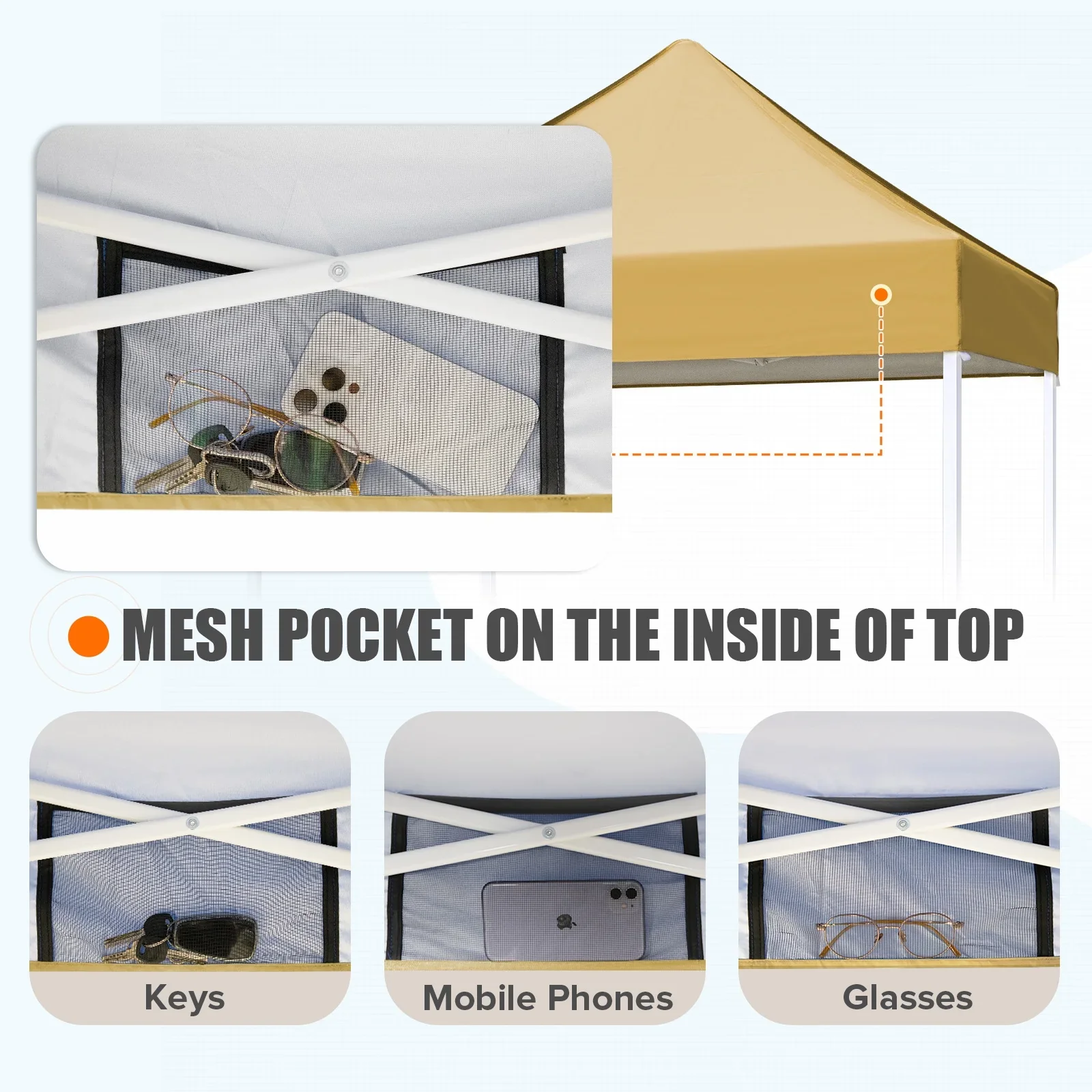 EAGLE PEAK 5x5 Pop up Canopy Tent Instant Outdoor Canopy Easy Set - up Straight Leg Folding Shelter（blue）