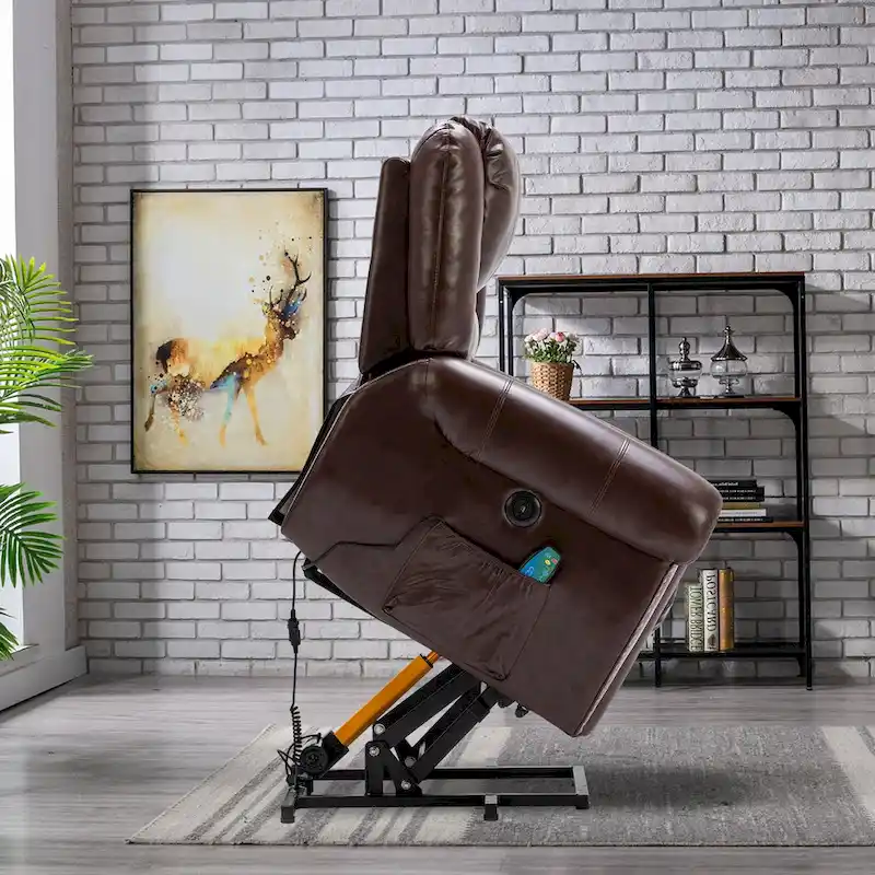 Comfortable Power Lift Recliner Chair with Breathable Fabric, Massage, Heat, and USB Charging Port