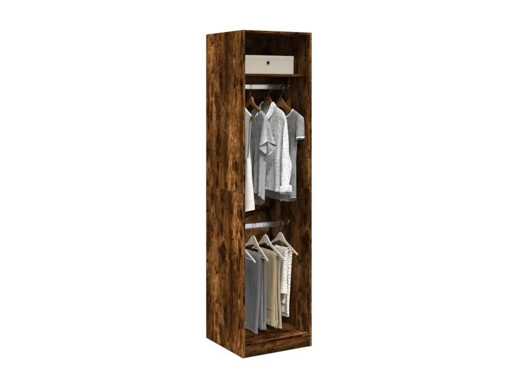 Armario de madera de ingeniería roble ahumado 50x50x200 cm
