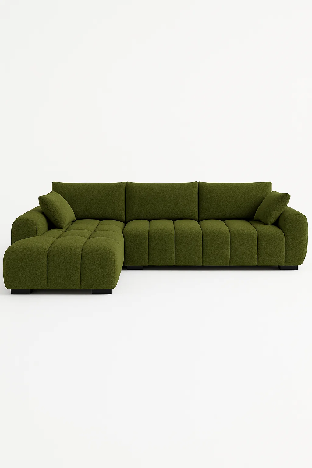 Sofá rinconero de tela moderna con chaise longue izquierda y asiento acolchado