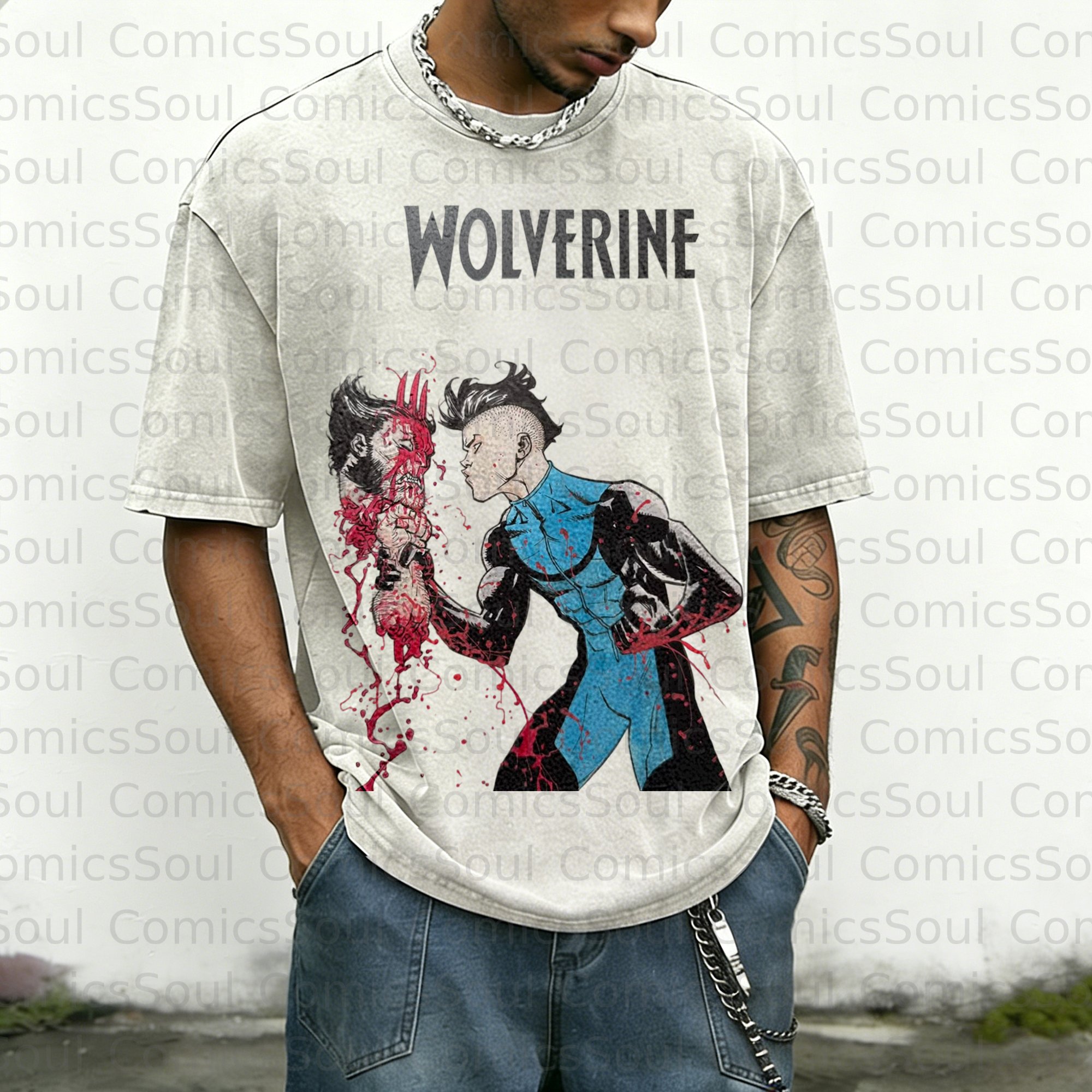 Unisex Anime Inspired Vintage Washed T-Shirt