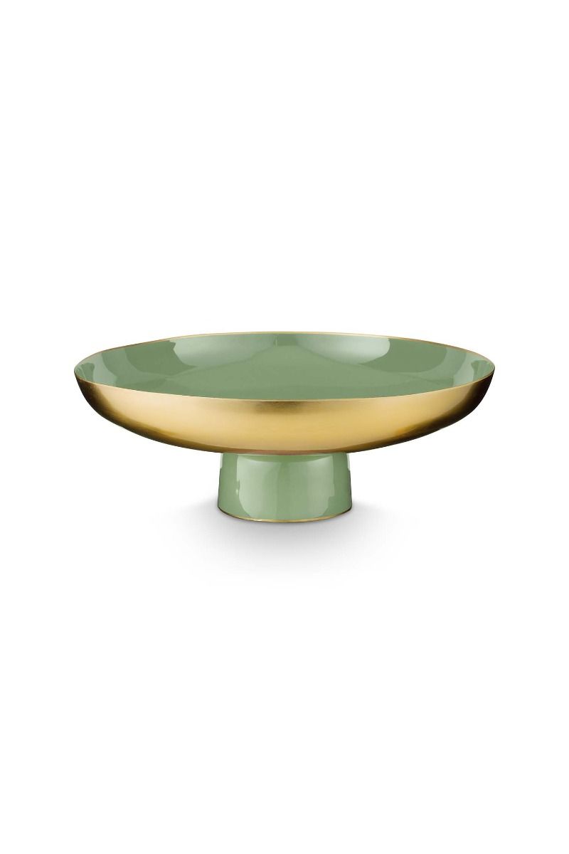 Low Tray Metal Mid Green 12.5cm