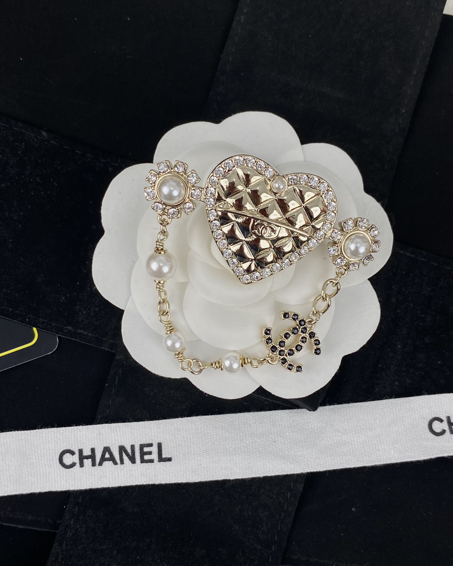 Chanel Heart with Chain Brooch Pin - Original Replica Club