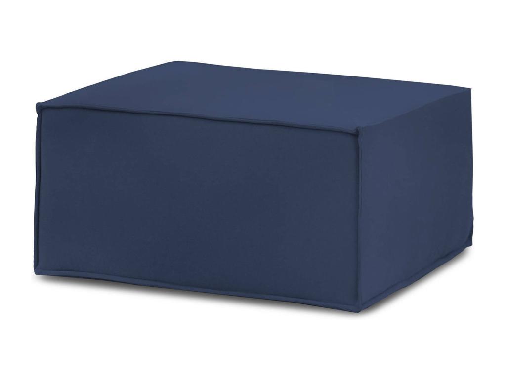 Puff Barbara, Otomana de la sala de estar, 100% Made in Italy, Sillón relax en tela tapizada, 80x70h43cm, Azul