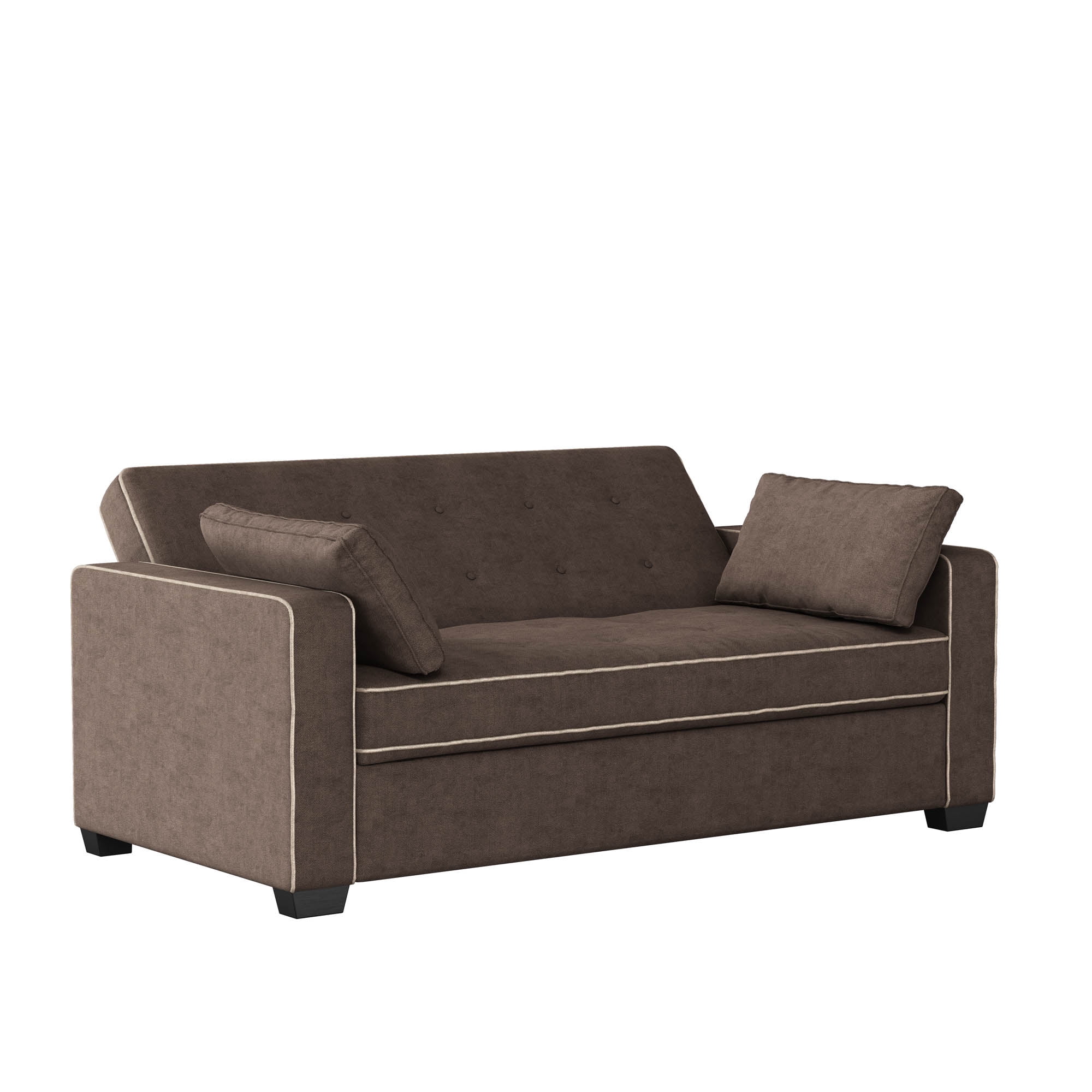 Serta Dream Convertibles Monroe Modern Polyester Convertible Queen Sofa Bed with Pillows Grey - Image 56