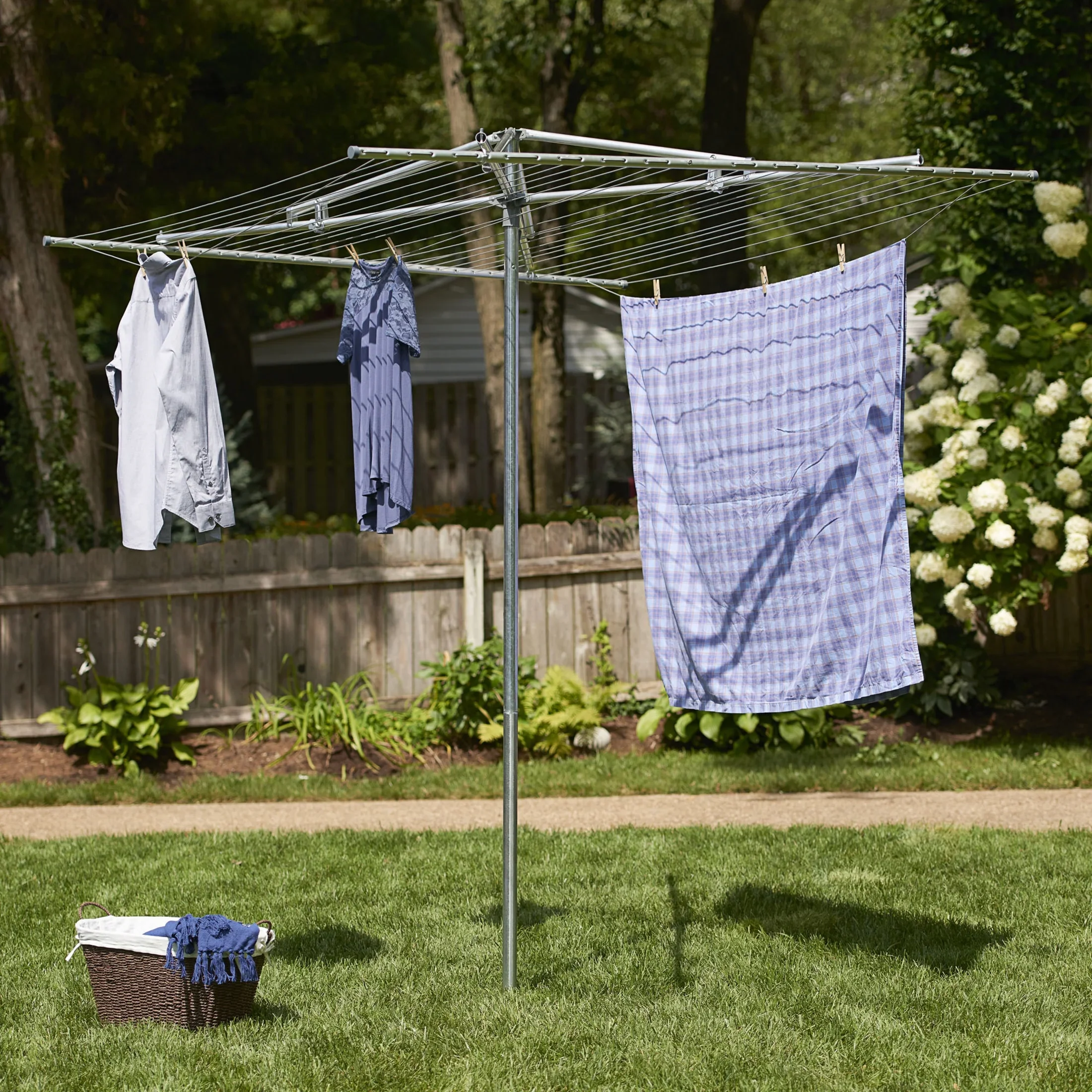 Household Essentials Parallel Clothesline Outdoor Dryer, 30 Lines with 210 Feet of Drying Space, No-Rust Steel