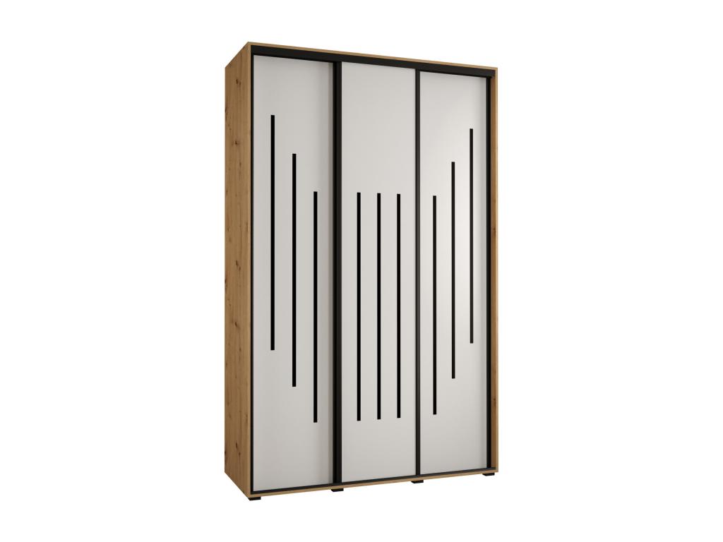 ARMARIO Mueblestop 8 DE PUERTAS CORREDERAS 235.2/160/60 3 puertas (Artisan/Blanco/Negro) 79000PTTA