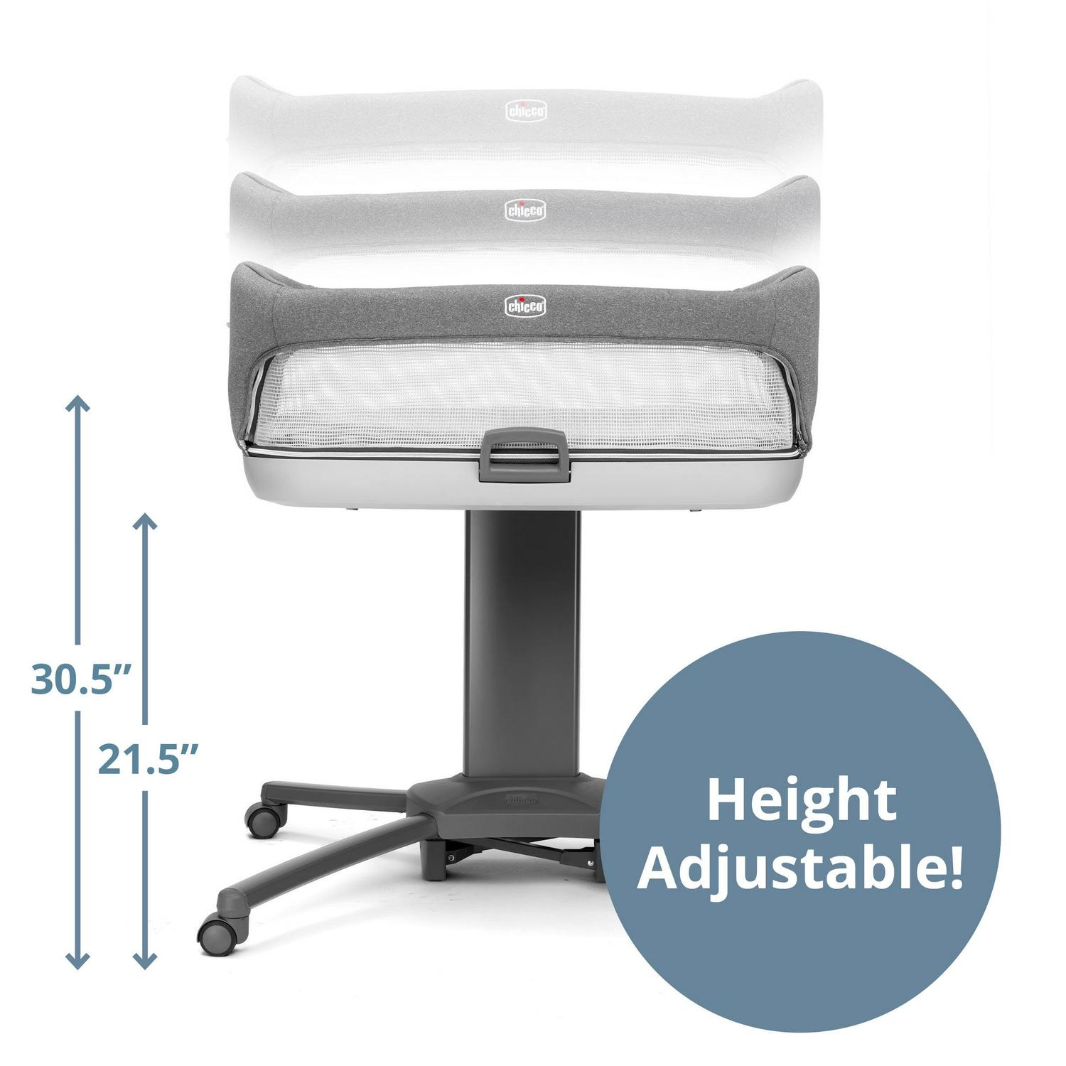 Chicco Close to You 3-in-1 Portable Bedside Bassinet and Changing Table - Heather Grey (Grey). New - Image 11