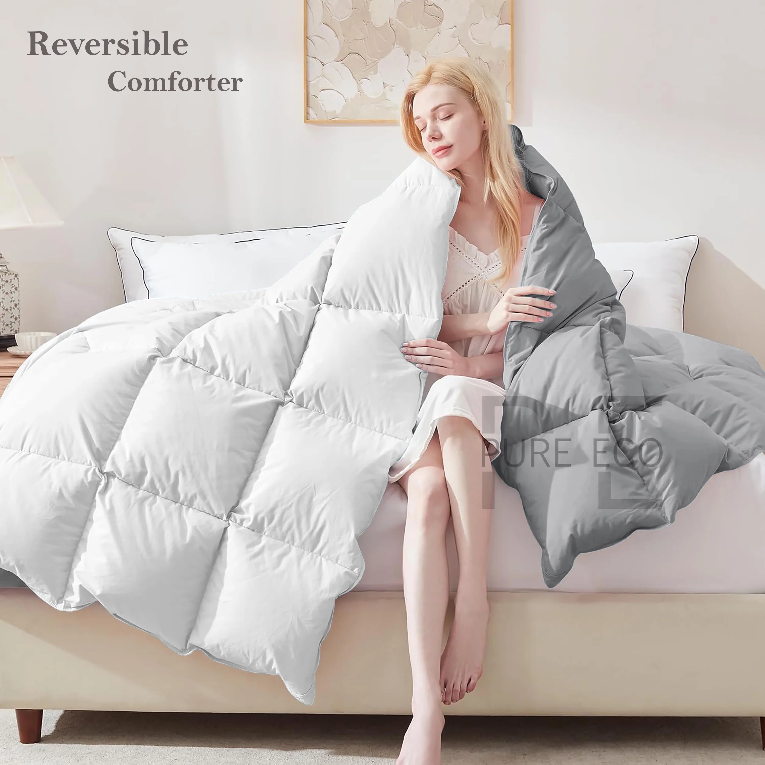Ayanshi Hotel Bedding Comforter Twin Size, Duvet Insert, Quilted Comforter with Corner Tabs, All Season Lightweight Quilt, Down Alternative Hotel Comforter Twin Size 68X90 Baby Pink - Image 34
