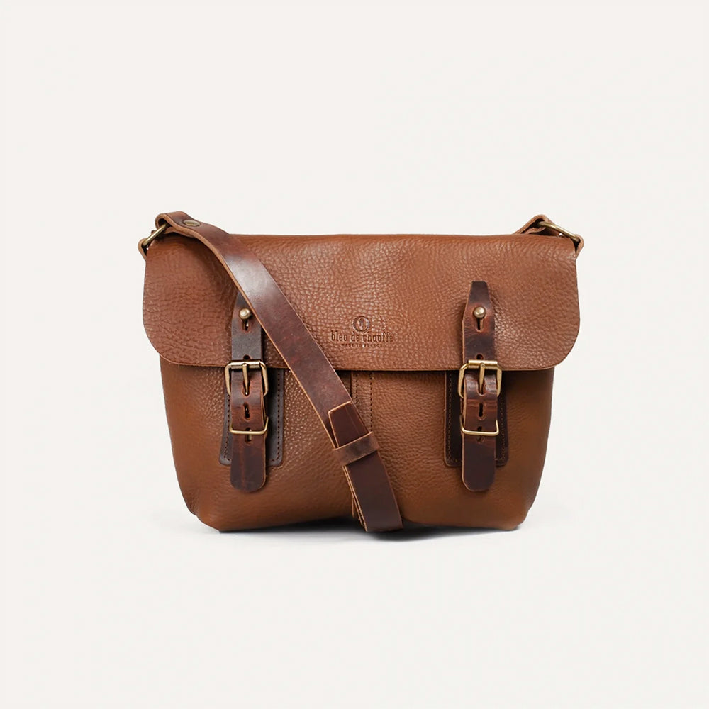 Bleu de Chauffe -  Sac Besace Louis - Brun Ambré