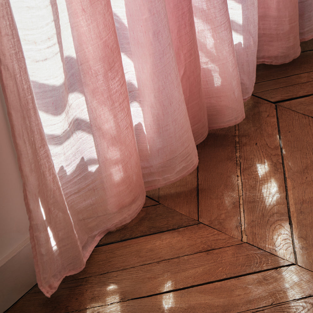Voile en lin & coton - Rose Granité