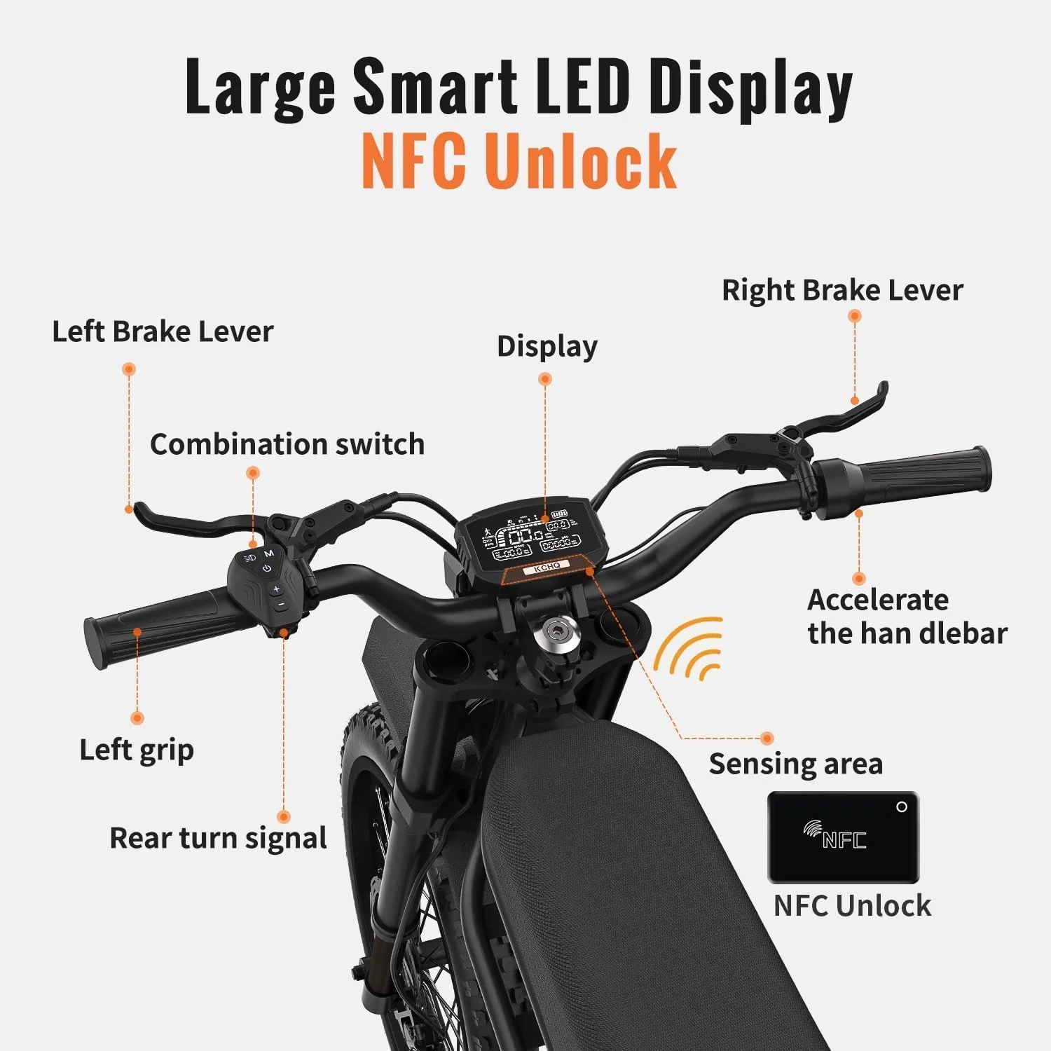 Ridingtimes GT73 Electric Dirt Bike for Adults 2400W 48V 37MPH 36.4AH Dual Battery 85 Miles Range 25" Tires UL2849 Certified - Image 3